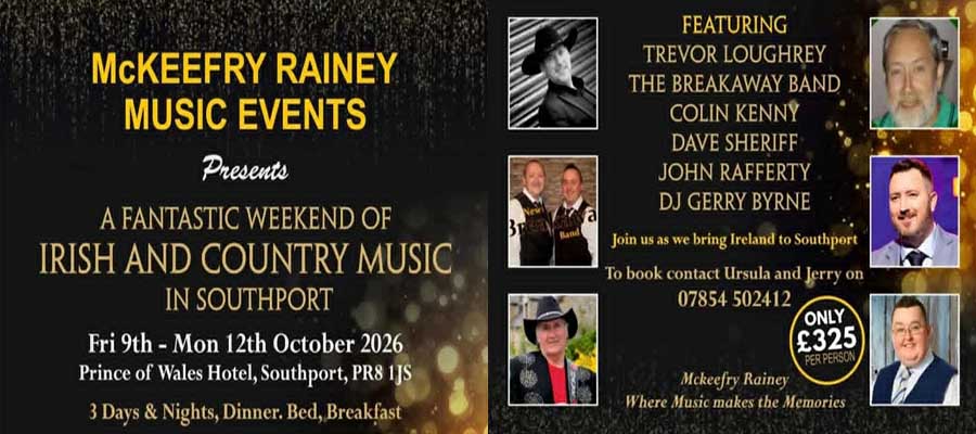 McKeefrey Rainey Music Events Irish and Country Music Weekend in Southport